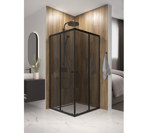 Душевой уголок Domani-Spa Shape 2 99 без поддона (DS04Sp99(2)L0T00.Gt-Black)