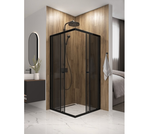 Душевой уголок Domani-Spa Shape 2 99 без поддона (DS04Sp99(2)L0T00.Gt-Black)