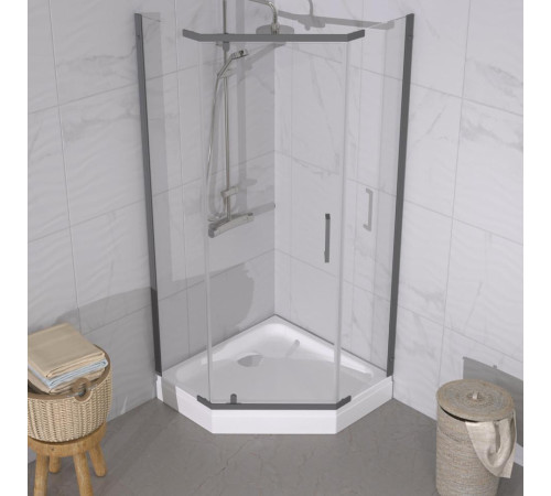 Душевой уголок Triton Дека Графит 90х90 с поддоном (000003368)