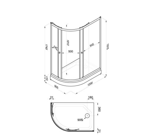 Душевой уголок Triton Коралл А1 (мозаика) 120х80 правый с поддоном (000000763)