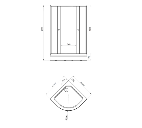 Душевой уголок Triton Лайт А1 (градиент) 100x100 с поддоном (000000218)
