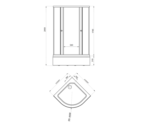Душевой уголок Triton Полосы В1 100x100 с поддоном (000000223)