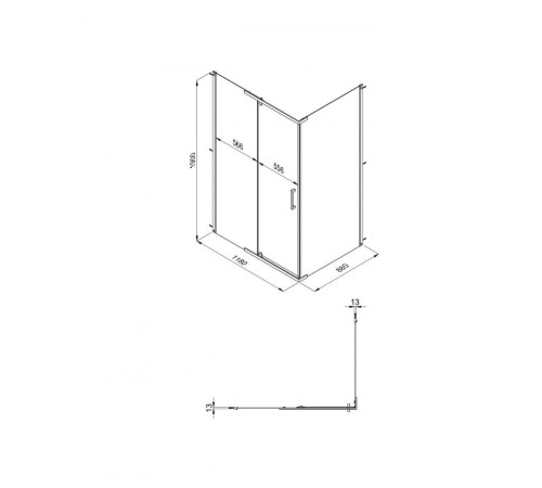 Душевой уголок Triton Терра Графит 120х90 без поддона (000003365)