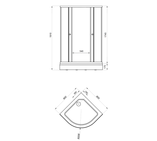 Душевой уголок Triton Ультра А1 90х90 с поддоном (000000837)