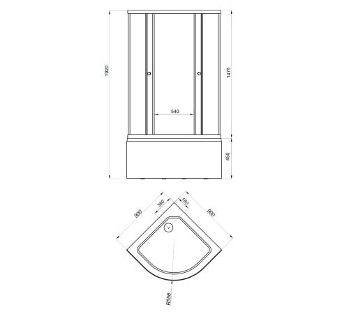 Душевой уголок Triton Ультра Б1 90х90 с поддоном (000000839)