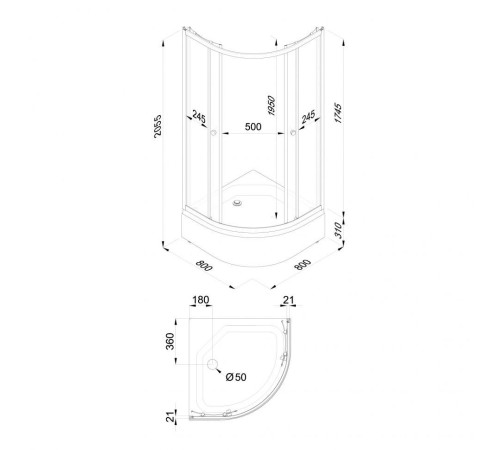 Душевой уголок Triton Ультра B1 80х80 с поддоном (000003381)