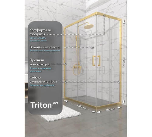 Душевой уголок Triton Фикс-Голд 120x90 (000003461)