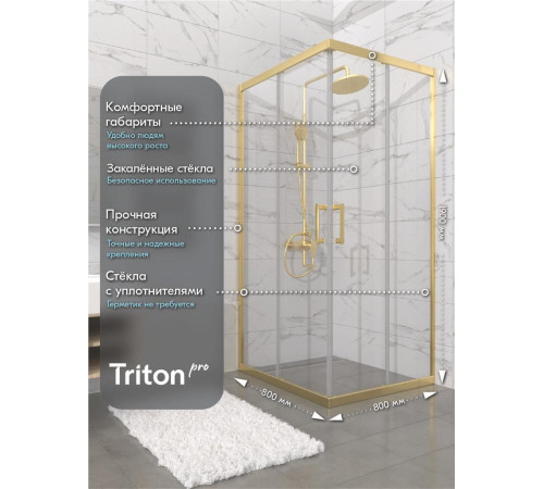Душевой уголок Triton Фикс-Голд 80x80 (000003462)