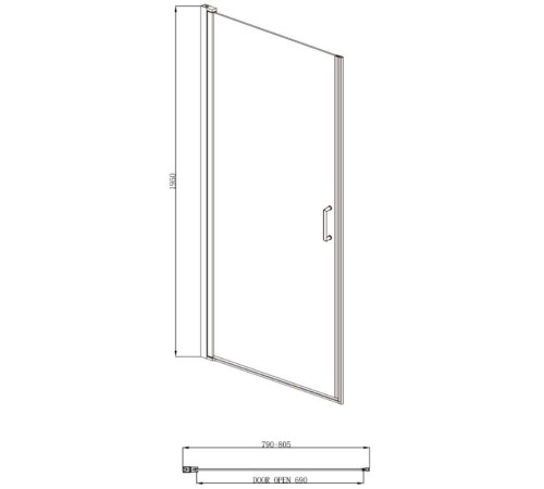 Душевая дверь Adema НАП/NAP 80x195 тонированное стекло (000001081)