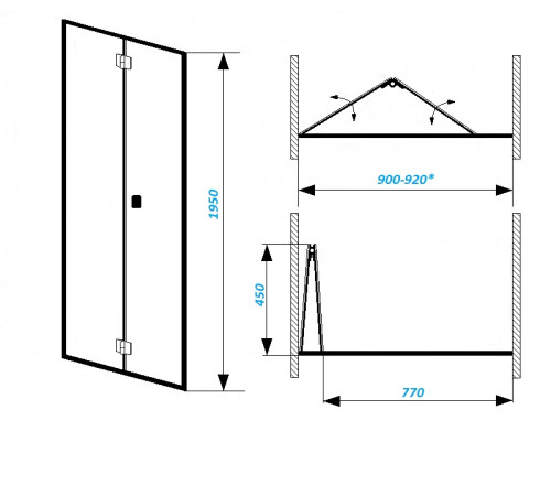 Душевая дверь Cerutti Bella D91B (90х195)