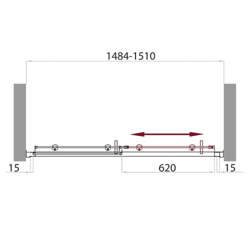Душевая дверь BELBAGNO UNO-BF-1-150-C-Cr