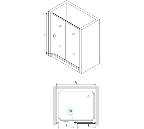 Душевая дверь RGW PA-016B (350801612-14) 120х195  черный профиль прозрачное стекло
