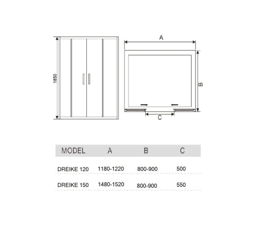 Душевая дверь River Dreike 120 МТ 120х185 (10000001378)