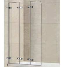 Стеклянная душевая шторка для ванны WeltWasser WW100 100ZD3-75  (10000000935)   75*140 хромированный профиль прозрачное стекло