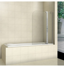 Стеклянная душевая шторка для ванны WeltWasser WW100 100T2-100  (10000001223)   100*140 хромированный профиль прозрачное стекло