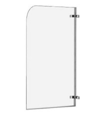 Стеклянная душевая шторка для ванны WeltWasser WW100 100D1-80  (10000001224)   80*140 хромированный профиль прозрачное стекло