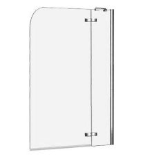 Стеклянная душевая шторка для ванны WeltWasser WW100 100D2-100  (10000001225)   100*140 хромированный профиль прозрачное стекло