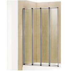 Стеклянная душевая шторка для ванны WeltWasser WW100 100ZA4-80  (10000002758)   80*140 хромированный профиль прозрачное стекло