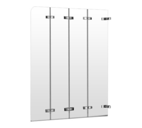 Стеклянная душевая шторка для ванны WeltWasser WW100 100ZD4-100  (10000002761)   100*140 хромированный профиль прозрачное стекло