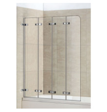 Стеклянная душевая шторка для ванны WeltWasser WW100 100ZD4-100  (10000002761)   100*140 хромированный профиль прозрачное стекло