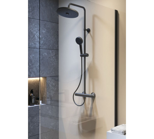 Душевая стойка Ideal Standard CERATHERM T25+ A7210XG с термостатом черная матовая
