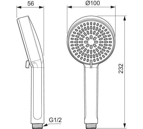 Ручная лейка  Ideal Standard Alu+   BD580AA  хром