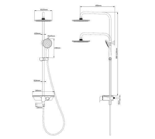 Душевая стойка WeltWasser WW DP 1020 WT (10000003185) белый