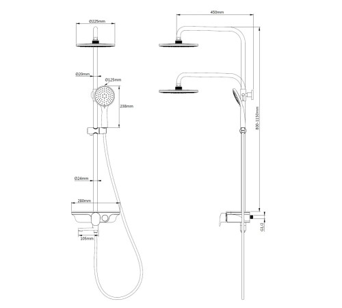 Душевая стойка WeltWasser WW DP 1020 CR (10000003184) хром
