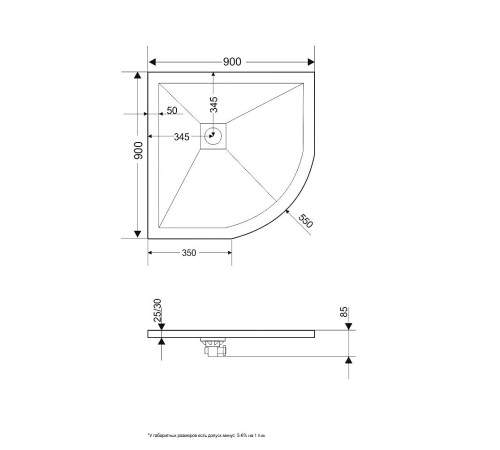 Душевой поддон RGW ST/R-0099G 90х90 (16153099-02)