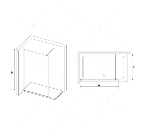 Душевая перегородка RGW WA-010 B (351001012-14) 120х195 черный профиль прозрачное стекло