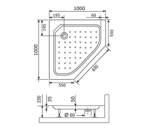 Душевой поддон RGW STYLE TR 100х100 (16180500-11)