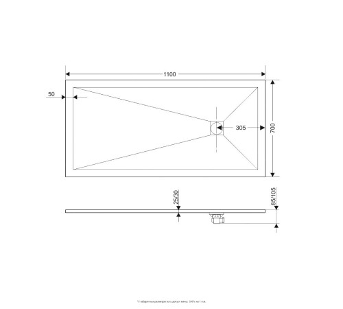 Душевой поддон RGW ST-0117G 70х110 (16152711-02)
