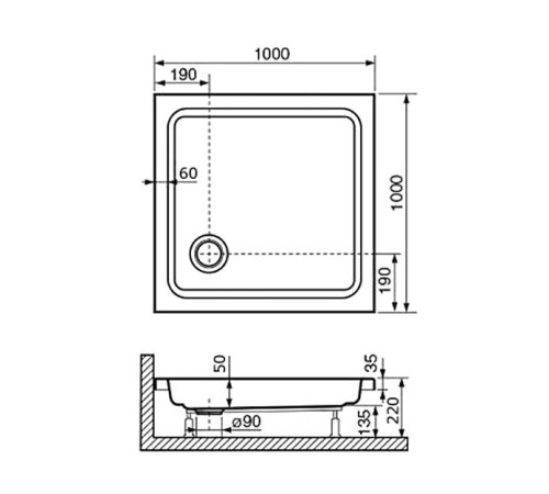 Душевой поддон RGW STYLE 100х100 (16180100-11)