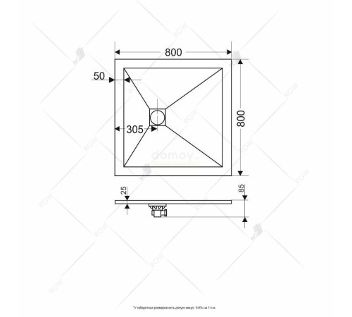 Душевой поддон RGW ST-0088G 80х80 (16152088-02)
