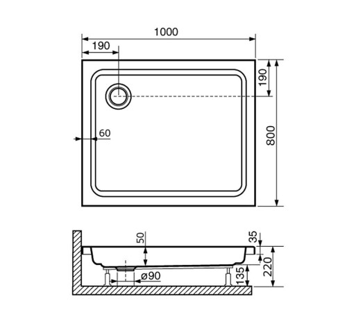 Душевой поддон RGW STYLE 80х100 (16180280-11)