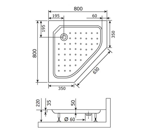 Душевой поддон RGW STYLE TR 80х80 (16180588-11)