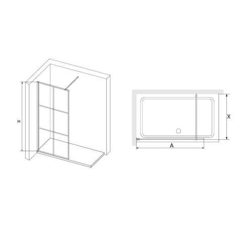 Душевая перегородка RGW WA-11-B (35101180-84) 80х200 черный профиль прозрачное стекло