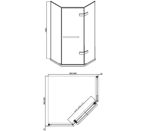  Душевой уголок Adema Сафир / Safier 90x90 прозрачное стекло (000001084)