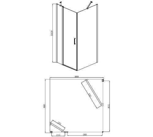  Душевой уголок Adema Сканди / Scandi 90x90 прозрачное стекло (000001358)