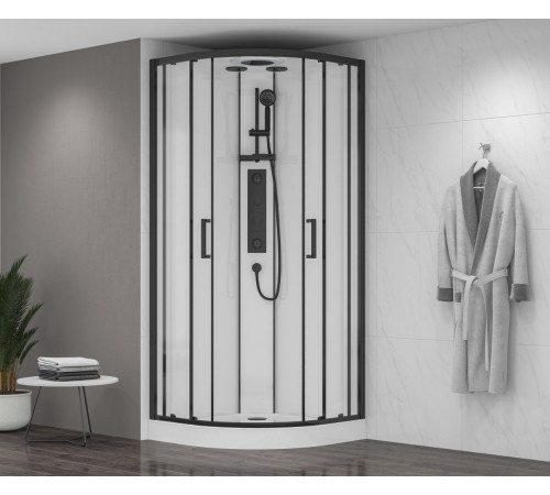 Душевая кабина Adema Витте Ронда / Vitte Ronda 90x90 профиль черный (УТ-00002127)