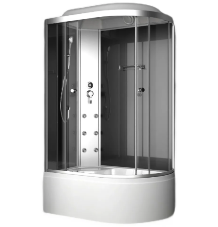 Душевая кабина ODA 8037BTL 120x80 левая, стекла тонированные, профиль хром