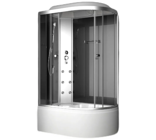 Душевая кабина ODA 8037BTL 120x80 левая, стекла тонированные, профиль хром