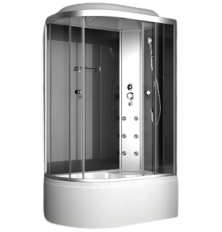 Душевая кабина ODA 8037BTR 120x80 правая, стекла тонированные, профиль хром