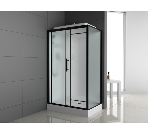 Душевая кабина ODA 8801ML 120x80 матовое стекло / черный профиль (левая)