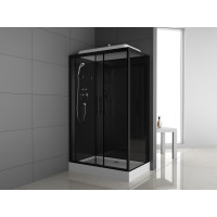 Душевая кабина ODA 8801TL 120x80 тонированное стекло / черный профиль (левая)