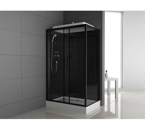 Душевая кабина ODA 8801TL 120x80 тонированное стекло / черный профиль (левая)