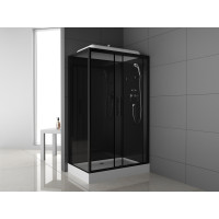 Душевая кабина ODA 8801TR 120x80 тонированное стекло / черный профиль (правая)