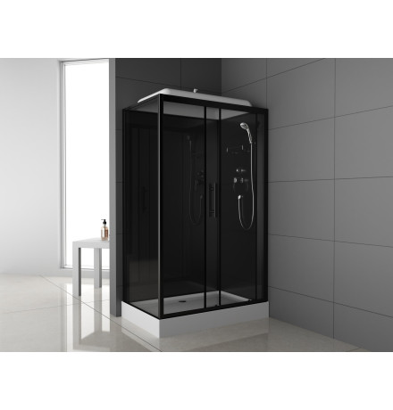 Душевая кабина ODA 8801TR 120x80 тонированное стекло / черный профиль (правая)