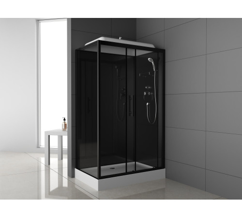 Душевая кабина ODA 8801TR 120x80 тонированное стекло / черный профиль (правая)