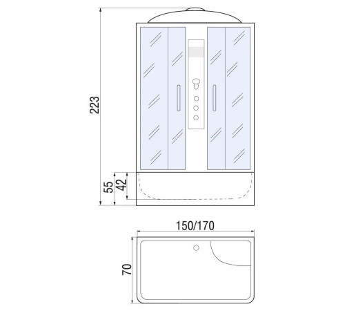 Душевая кабина River SENA 150/70/55 MT 150x70 (10000001803) 